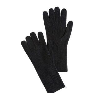 NWT J. Crew Long Black Knit Gloves in Extra-Soft Yarn, One Size